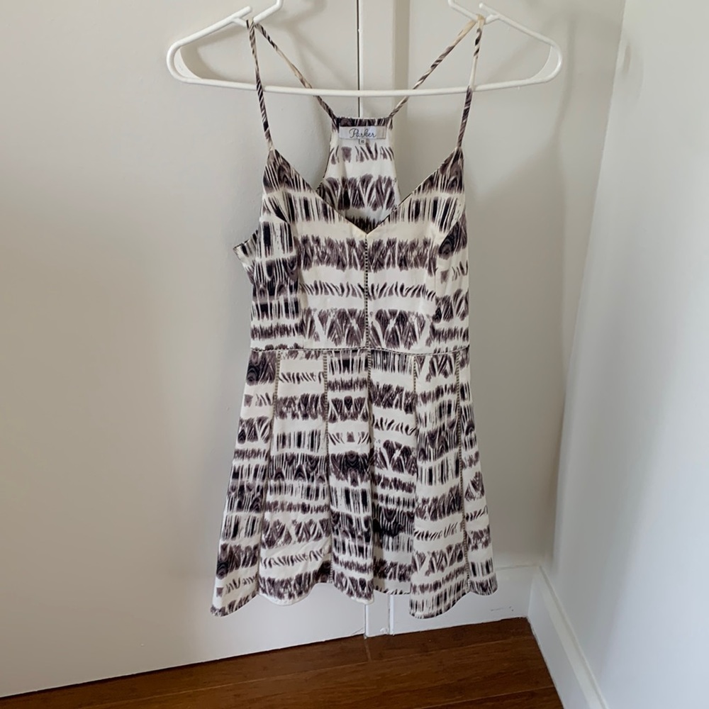 Parker Abstract Black & White Mini Cocktail Dress